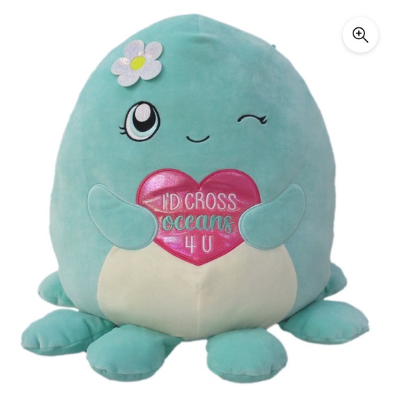 •NWT•Squishmallows Official Kellytoy Valentines Squad ‘22- Olina the Octopus 16” - Picture 1 of 11